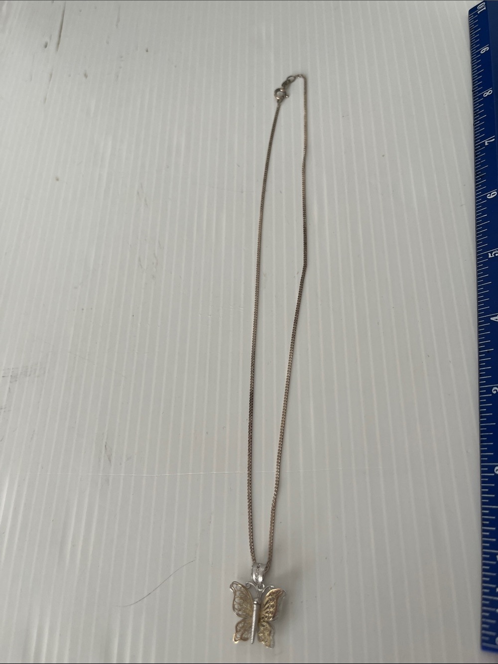 Vintage 925 Panzerkette  Bicolor Silver Necklace